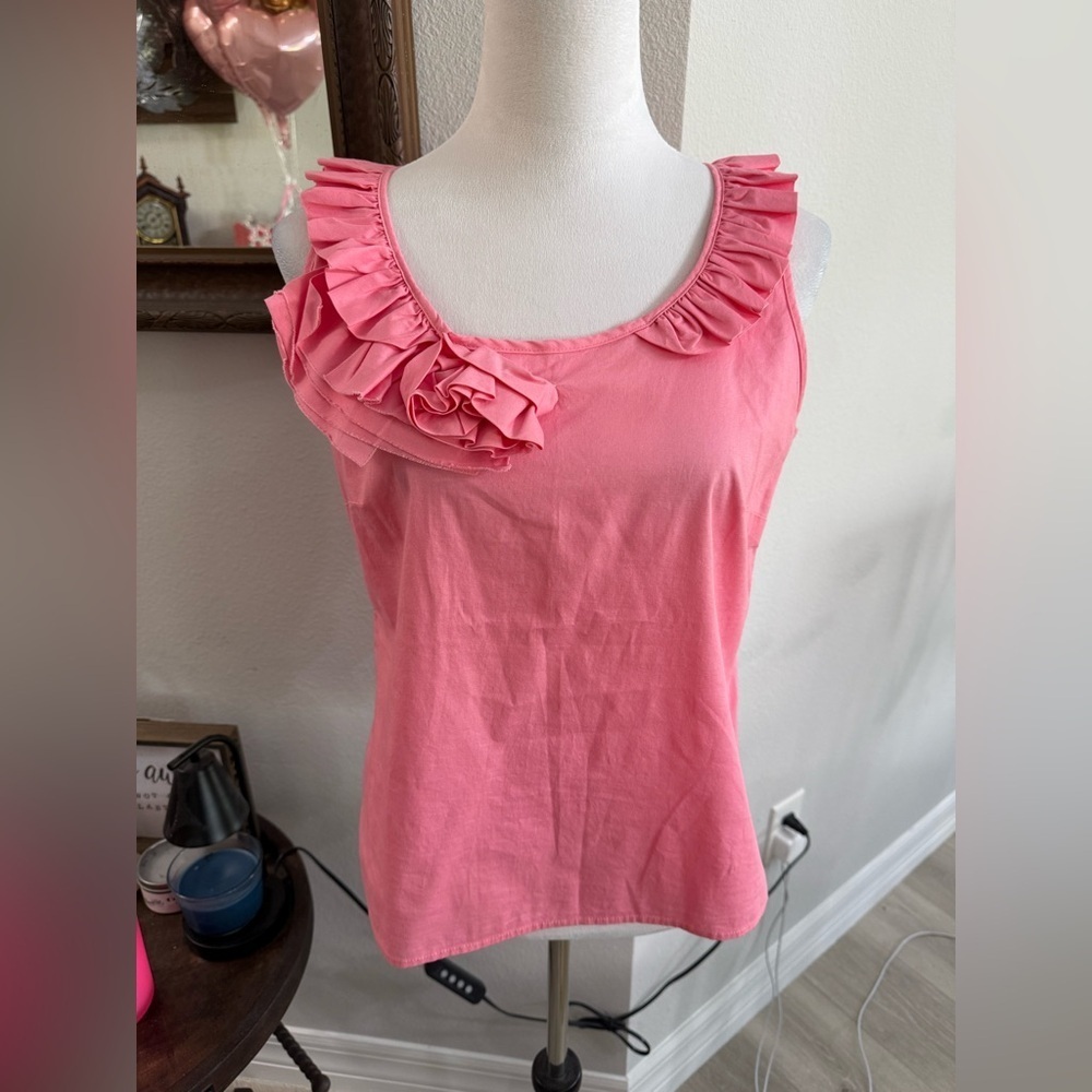 Izod Pink Ruffled Tank Top